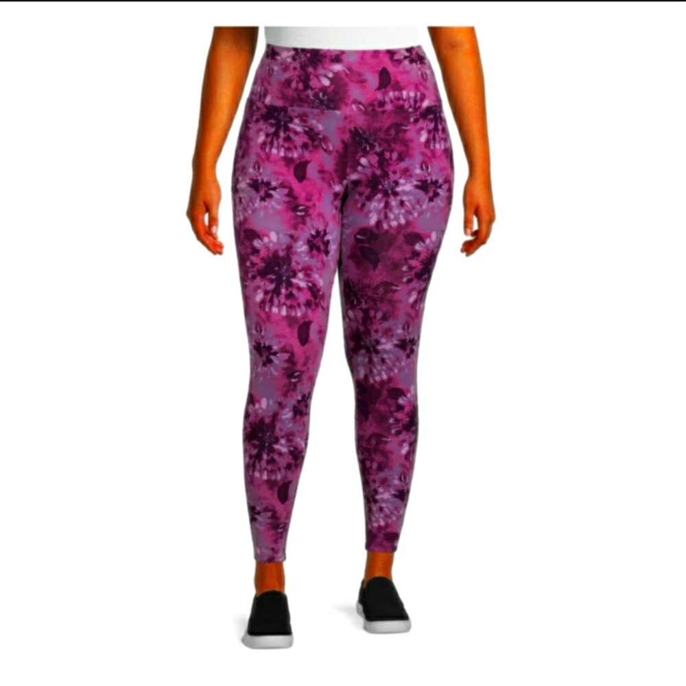 🔥NWT/TERRA & SKY-LEGGINGS/HIGH RISE/FITTED, PURPLE/PINK